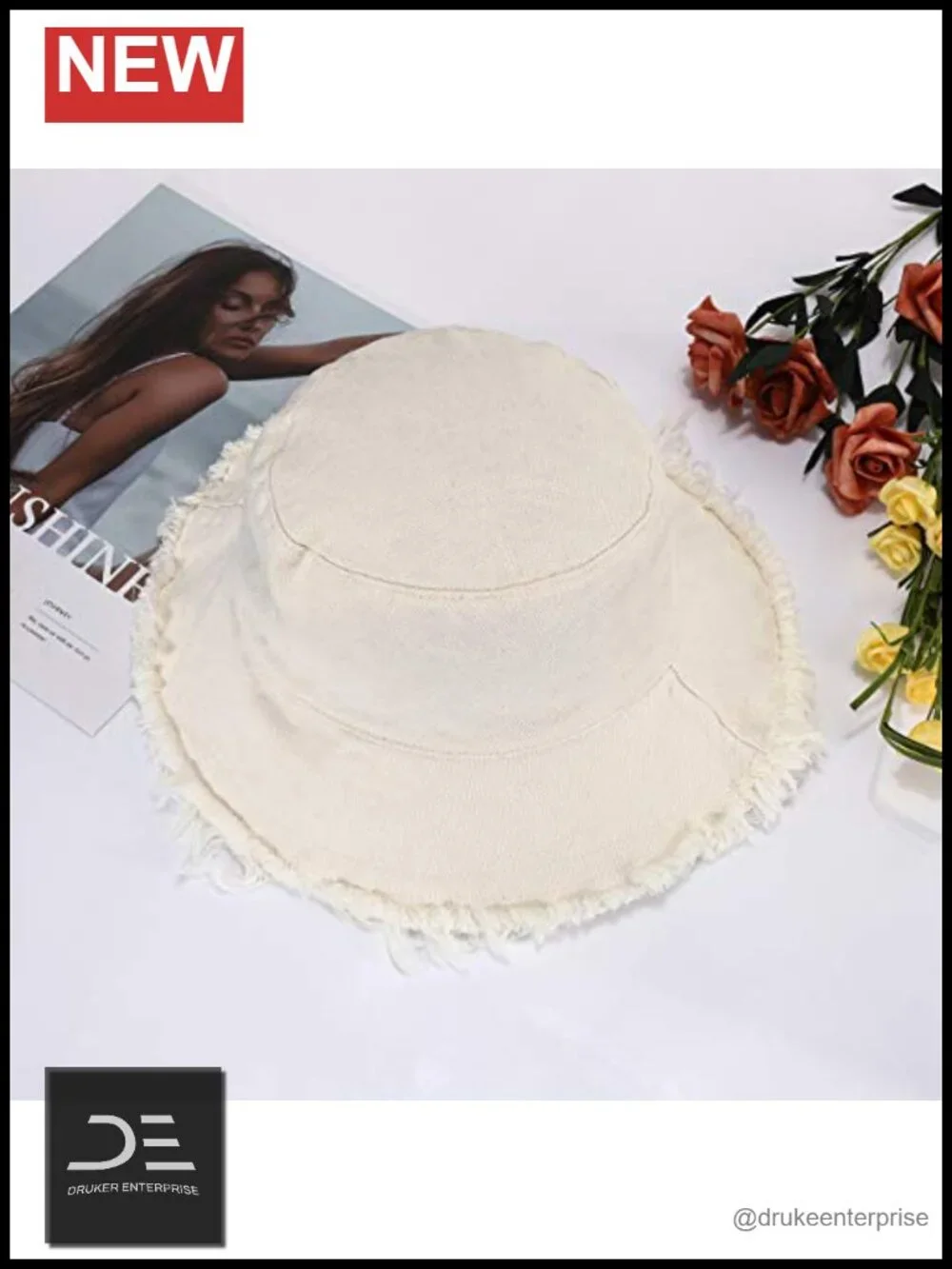 Wide Brim Cotton Bucket Hat UPF 50+ Sun Protection Beach Travel